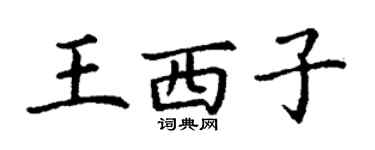 丁謙王西子楷書個性簽名怎么寫