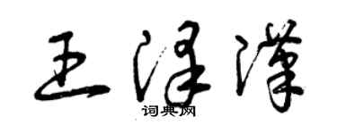 曾慶福王澤漢草書個性簽名怎么寫