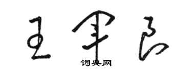 駱恆光王軍良草書個性簽名怎么寫