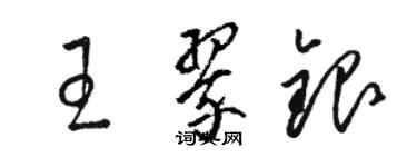 駱恆光王翠銀草書個性簽名怎么寫
