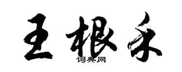 胡問遂王根禾行書個性簽名怎么寫