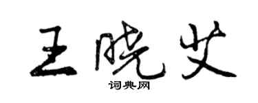 曾慶福王曉艾行書個性簽名怎么寫