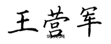 丁謙王營軍楷書個性簽名怎么寫