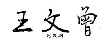 曾慶福王文曾行書個性簽名怎么寫