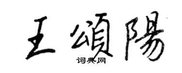 王正良王頌陽行書個性簽名怎么寫