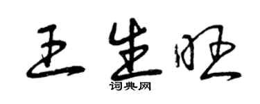 曾慶福王生旺草書個性簽名怎么寫