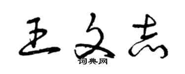 曾慶福王文志草書個性簽名怎么寫