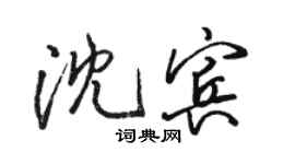 駱恆光沈賓行書個性簽名怎么寫