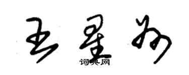 朱錫榮王星州草書個性簽名怎么寫