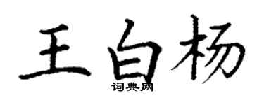 丁謙王白楊楷書個性簽名怎么寫