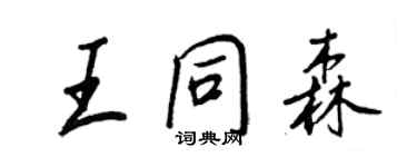 王正良王同森行書個性簽名怎么寫