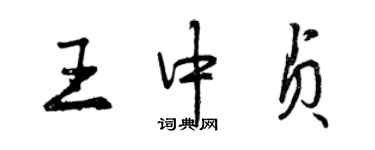 曾慶福王中貞行書個性簽名怎么寫