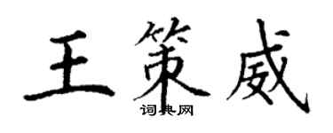 丁謙王策威楷書個性簽名怎么寫