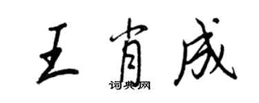 王正良王肖成行書個性簽名怎么寫