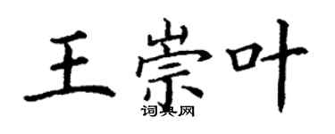 丁謙王崇葉楷書個性簽名怎么寫