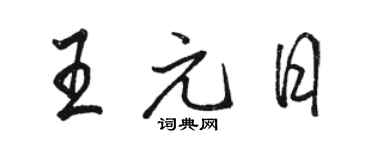 駱恆光王元日行書個性簽名怎么寫