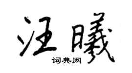 王正良汪曦行書個性簽名怎么寫