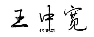 曾慶福王中寬行書個性簽名怎么寫