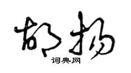 曾慶福胡揚草書個性簽名怎么寫