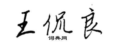 王正良王侃良行書個性簽名怎么寫