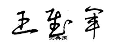 曾慶福王慰軍草書個性簽名怎么寫