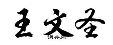 胡問遂王文聖行書個性簽名怎么寫