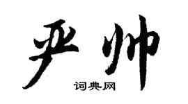 胡問遂嚴帥行書個性簽名怎么寫