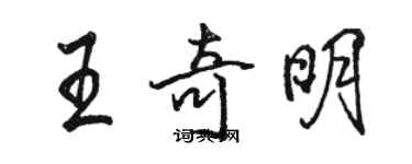 駱恆光王奇明行書個性簽名怎么寫