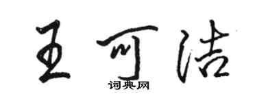 駱恆光王可潔行書個性簽名怎么寫