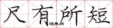 龐中華尺有所短楷書怎么寫