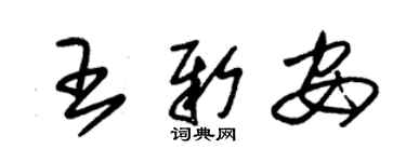 朱錫榮王新安草書個性簽名怎么寫