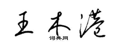 梁錦英王木港草書個性簽名怎么寫