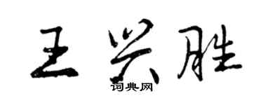曾慶福王興勝行書個性簽名怎么寫