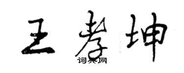 曾慶福王孝坤行書個性簽名怎么寫