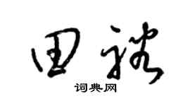 梁錦英田裕草書個性簽名怎么寫