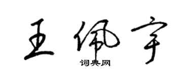 梁錦英王佩宇草書個性簽名怎么寫