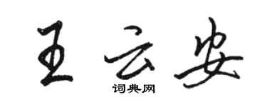 駱恆光王雲安行書個性簽名怎么寫