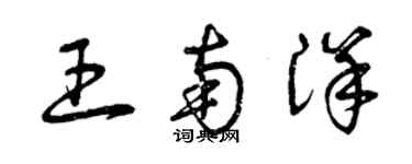 曾慶福王南洋草書個性簽名怎么寫