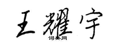 王正良王耀宇行書個性簽名怎么寫