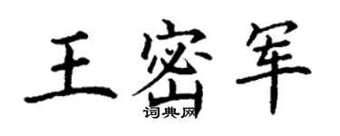 丁謙王密軍楷書個性簽名怎么寫