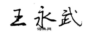 曾慶福王永武行書個性簽名怎么寫