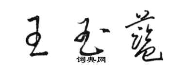 駱恆光王玉藍草書個性簽名怎么寫