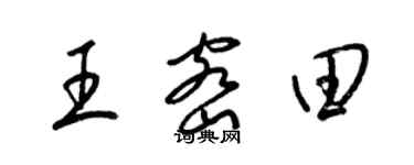 梁錦英王密田草書個性簽名怎么寫