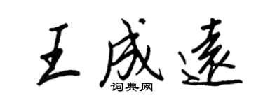 王正良王成遠行書個性簽名怎么寫