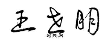 曾慶福王世朋草書個性簽名怎么寫