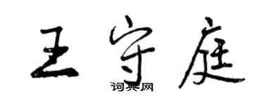 曾慶福王守庭行書個性簽名怎么寫