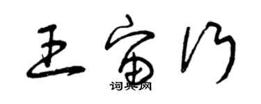 曾慶福王宙行草書個性簽名怎么寫