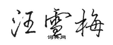 駱恆光汪雪梅行書個性簽名怎么寫