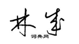 梁錦英林成草書個性簽名怎么寫