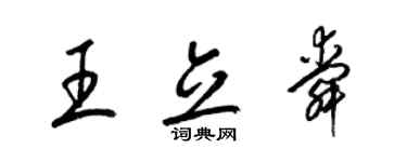 梁錦英王立舜草書個性簽名怎么寫